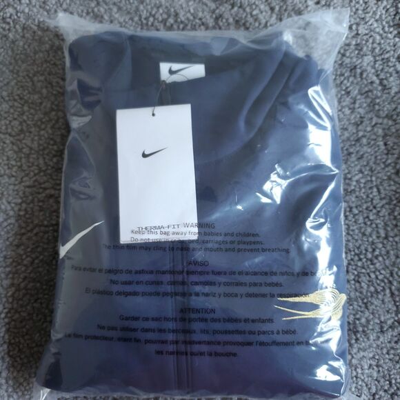 Nike Mens L Dri Fit Blue Pullover Qtr 1/4 Zip Dry Fit Sweater Martell Cognac NWT - Picture 16 of 16